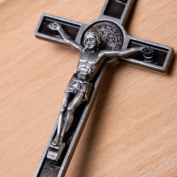 Christian Art Classic Style Silver Bronze Alloy Crucifix Stereoscopic Desktop Ornaments - image 4
