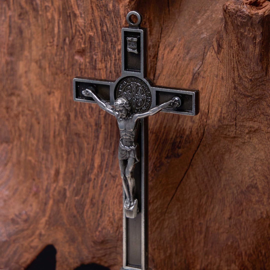 Christian Art Classic Style Silver Bronze Alloy Crucifix Stereoscopic Desktop Ornaments - image 5