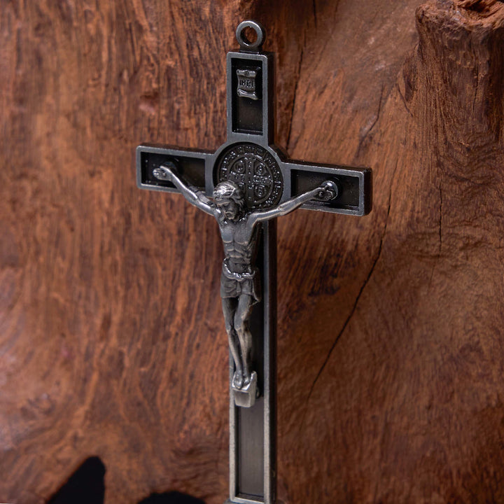 Christian Art Classic Style Silver Bronze Alloy Crucifix Stereoscopic Desktop Ornaments - image 5