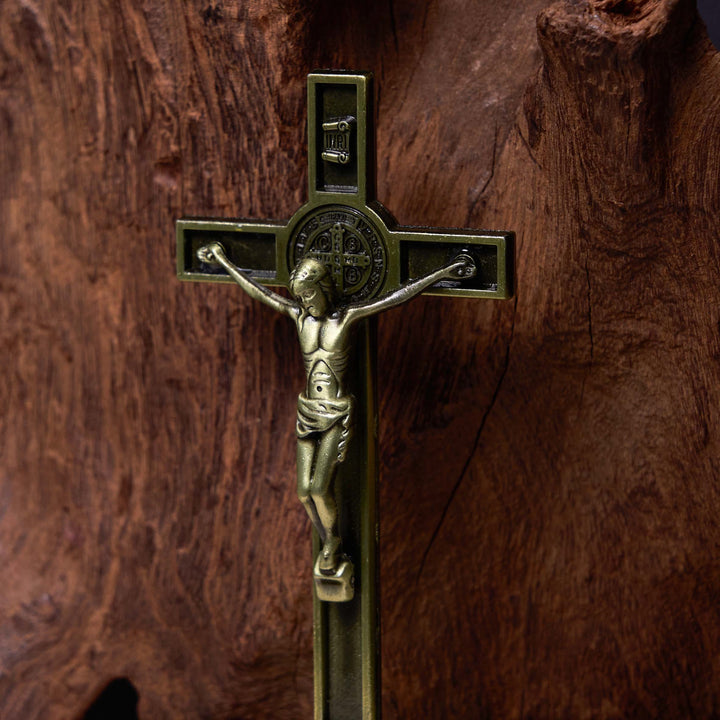 Christian Art Classic Style Silver Bronze Alloy Crucifix Stereoscopic Desktop Ornaments - image 7