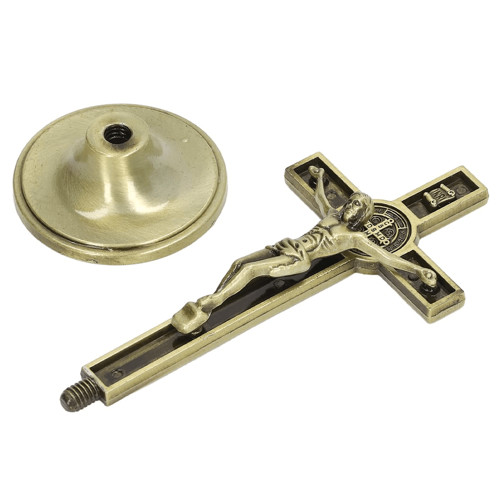 Christian Art Classic Style Silver Bronze Alloy Crucifix Stereoscopic Desktop Ornaments - image 12