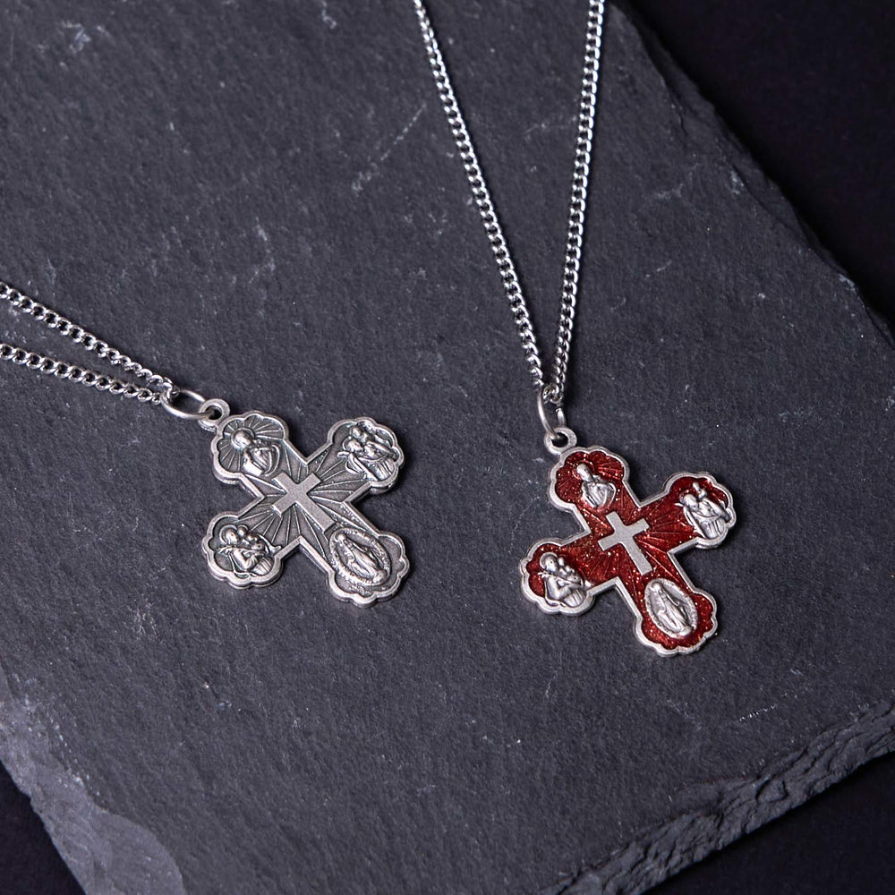 Classic Style Carmelite Five-in-One Four-Way Cross Pendant Alloy Necklace - image 2
