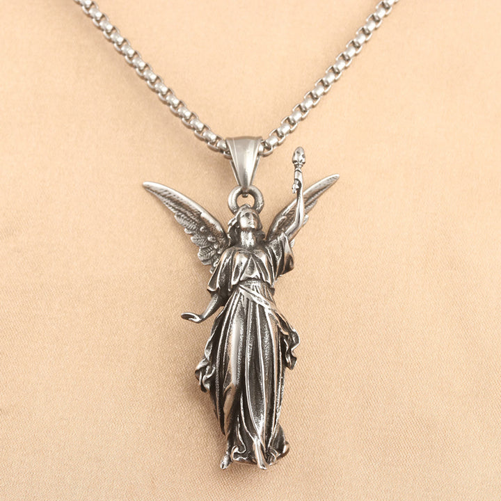 Classic Style Heavenly Protection Guardian Angel Titanium Pendant Necklace - Guardian Angel - image 1
