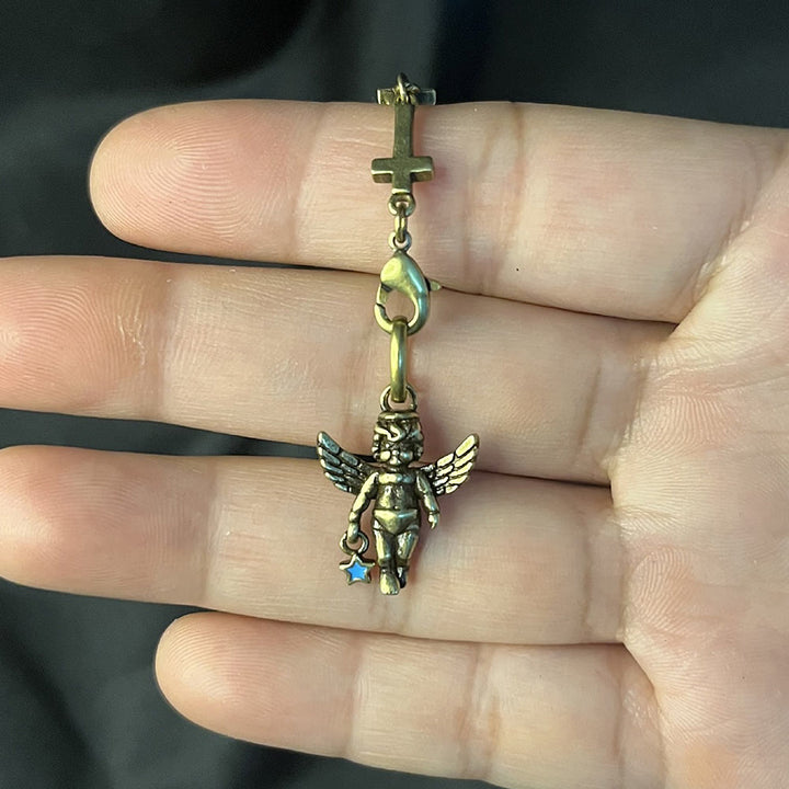 Christianartworkshop Retro Style Bronze Lucky Star Angel & Heart Cross Bracelet - image 4