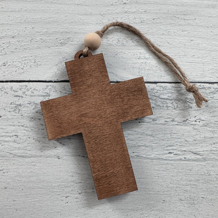 Christianartworkshop Rustic Style Cross Ornaments with Isaiah 9:6 Quote Christmas Nativity Ornaments - image 4