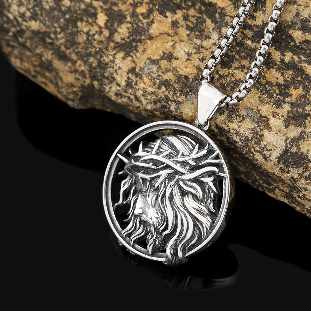 Retro Punk Style Crown of Thorns of Jesus Pendant Necklace - Crown of Thorns of Jesus Necklace - image 1