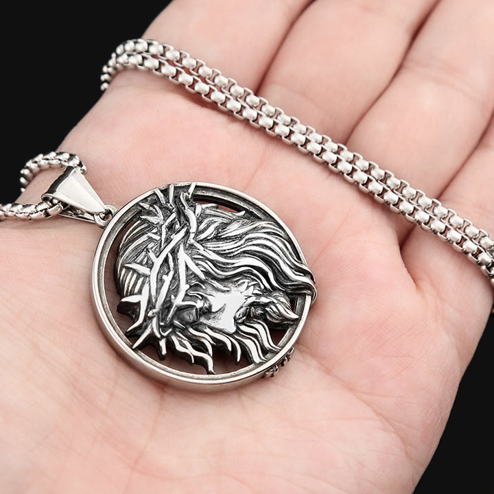 Retro Punk Style Crown of Thorns of Jesus Pendant Necklace - image 3
