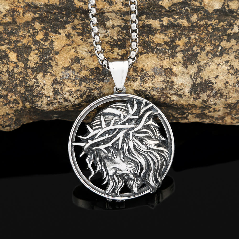 Retro Punk Style Crown of Thorns of Jesus Pendant Necklace - image 2