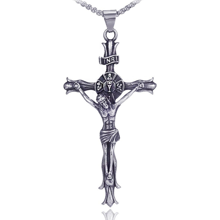 Retro Style Stainless Steel Crucifix Jewelry Chain Pendant Necklace - image 4