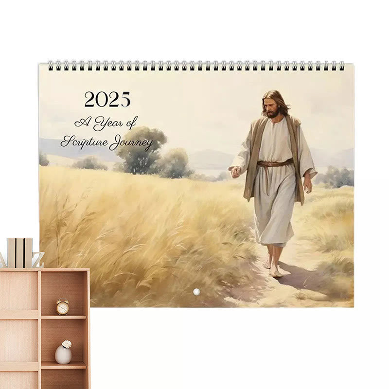 2025 Jesus Christ A Year of Scripture Journey Desk Wall Calendar Ornaments - 2025 A Year of Scripture Journey - image 1