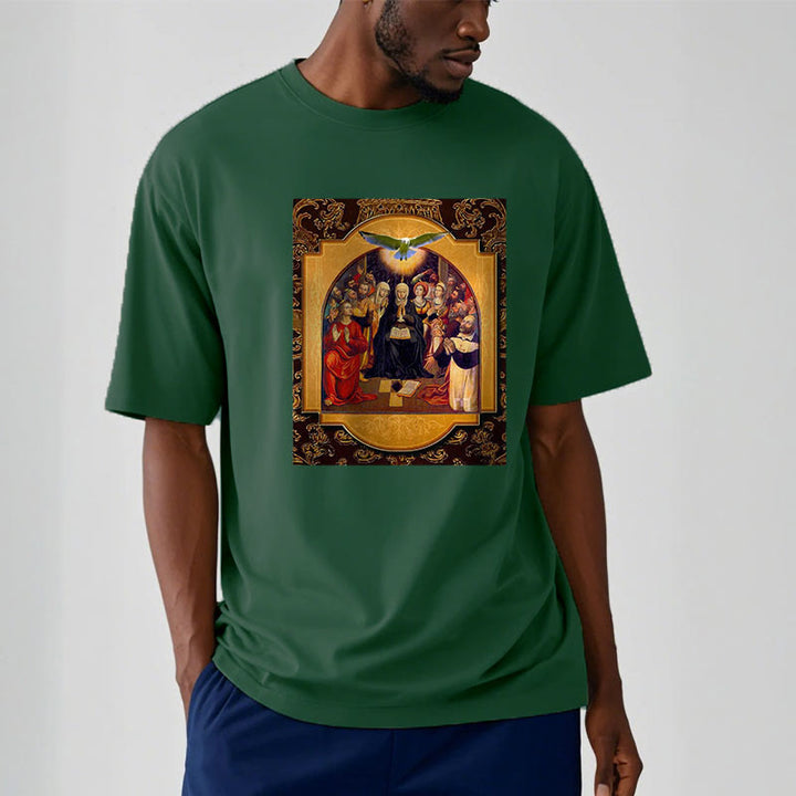 Christianartworkshop Classic Style Holy Spirit Apostles Saint Virgin Mary Short Sleeve Washed T-shirt - image 11