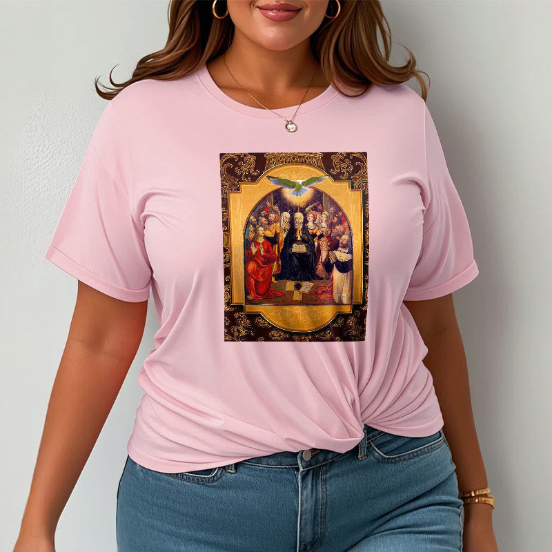 Christianartworkshop Classic Style Holy Spirit Apostles Saint Virgin Mary Short Sleeve Washed T-shirt - image 15