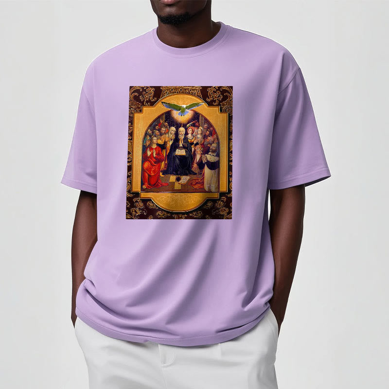 Christianartworkshop Classic Style Holy Spirit Apostles Saint Virgin Mary Short Sleeve Washed T-shirt - image 17