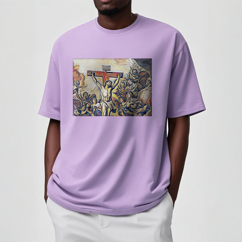 Christianartworkshop Classic Style Crucifixion of Jesus Classic Short Sleeve Washed T-shirt - image 17