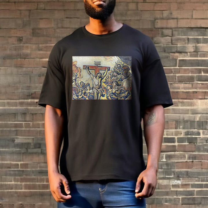 Christianartworkshop Classic Style Crucifixion of Jesus Classic Short Sleeve Washed T-shirt - image 7