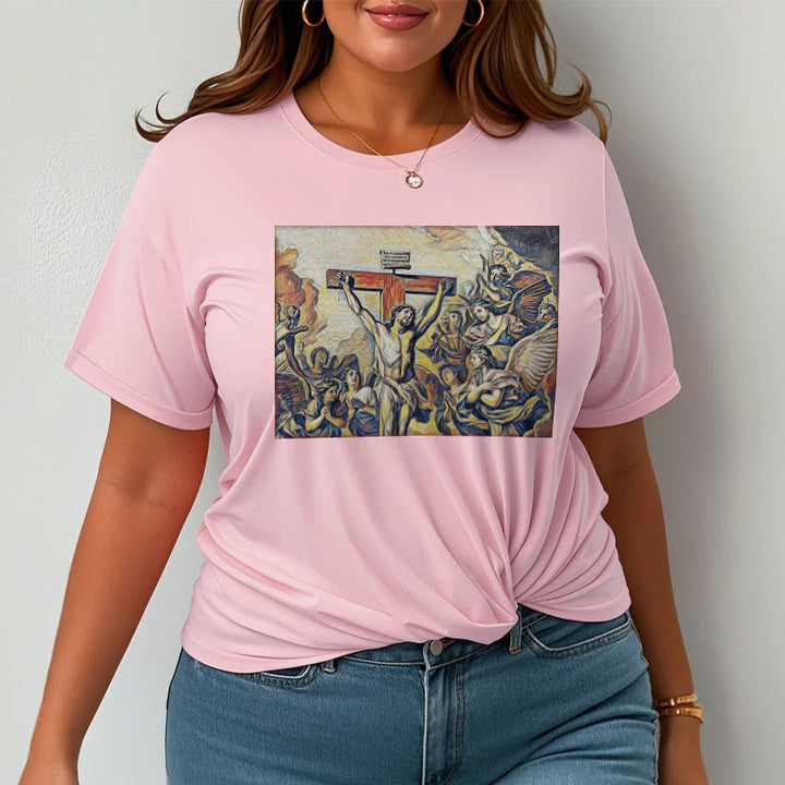 Christianartworkshop Classic Style Crucifixion of Jesus Classic Short Sleeve Washed T-shirt - image 15