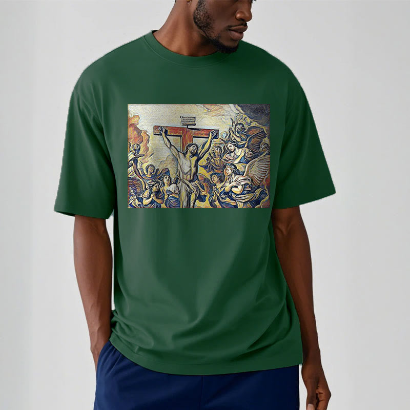 Christianartworkshop Classic Style Crucifixion of Jesus Classic Short Sleeve Washed T-shirt - image 11