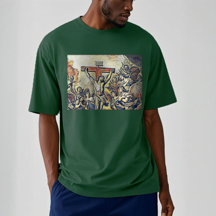 Christianartworkshop Classic Style Crucifixion of Jesus Classic Short Sleeve Washed T-shirt - image 11