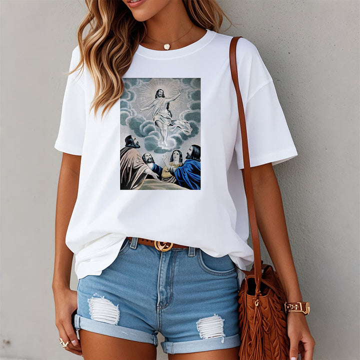 Christianartworkshop Classic Style The Ascension Short Sleeve Washed T-shirt - image 6