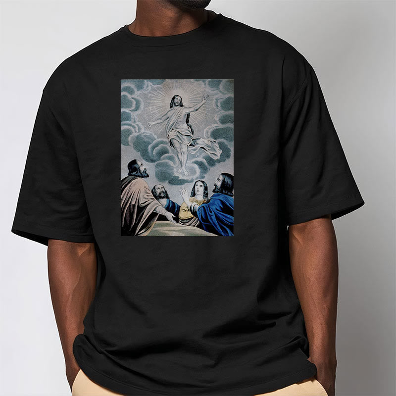 Christianartworkshop Classic Style The Ascension Short Sleeve Washed T-shirt - image 2
