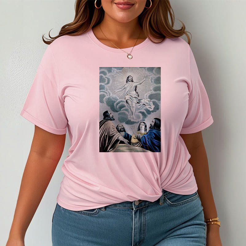 Christianartworkshop Classic Style The Ascension Short Sleeve Washed T-shirt - image 17