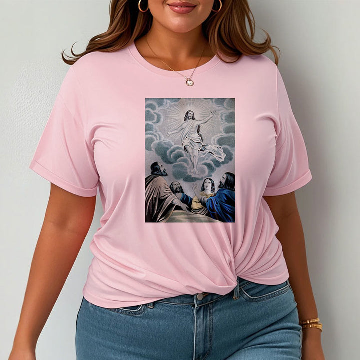 Christianartworkshop Classic Style The Ascension Short Sleeve Washed T-shirt - image 17