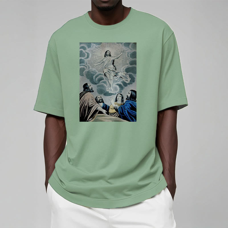 Christianartworkshop Classic Style The Ascension Short Sleeve Washed T-shirt - image 13