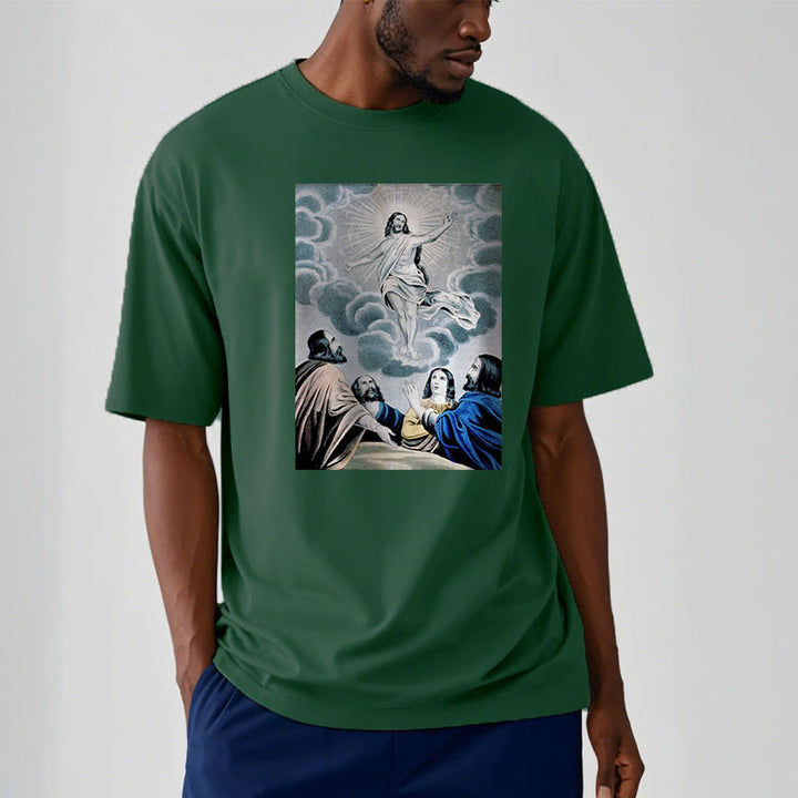 Christianartworkshop Classic Style The Ascension Short Sleeve Washed T-shirt - image 11