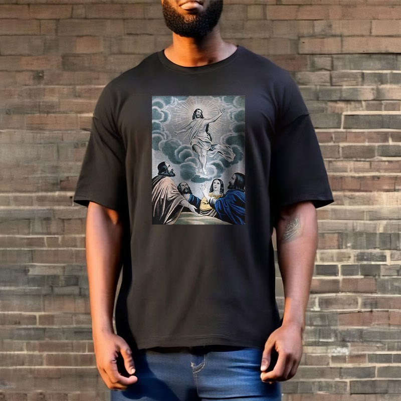 Christianartworkshop Classic Style The Ascension Short Sleeve Washed T-shirt - image 3