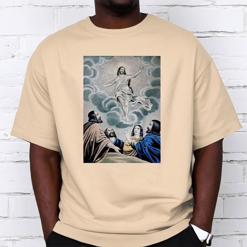Christianartworkshop Classic Style The Ascension Short Sleeve Washed T-shirt - image 9