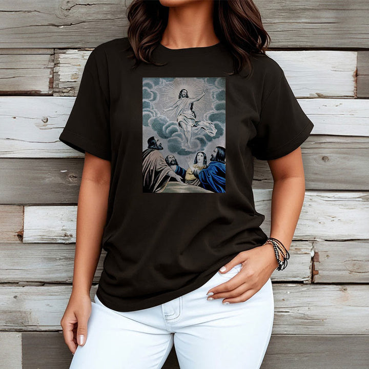 Christianartworkshop Classic Style The Ascension Short Sleeve Washed T-shirt - image 4