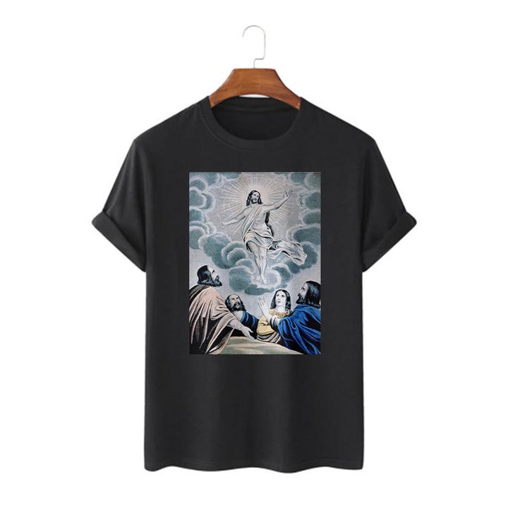 Christianartworkshop Classic Style The Ascension Short Sleeve Washed T-shirt - Black - 2XL - image 1