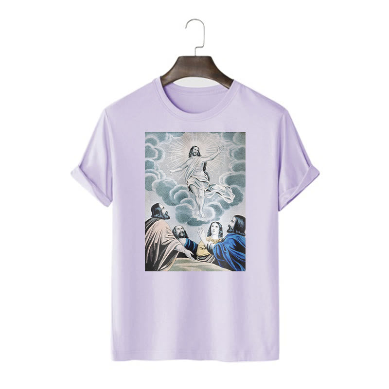 Christianartworkshop Classic Style The Ascension Short Sleeve Washed T-shirt - Purple - 2XL - image 14