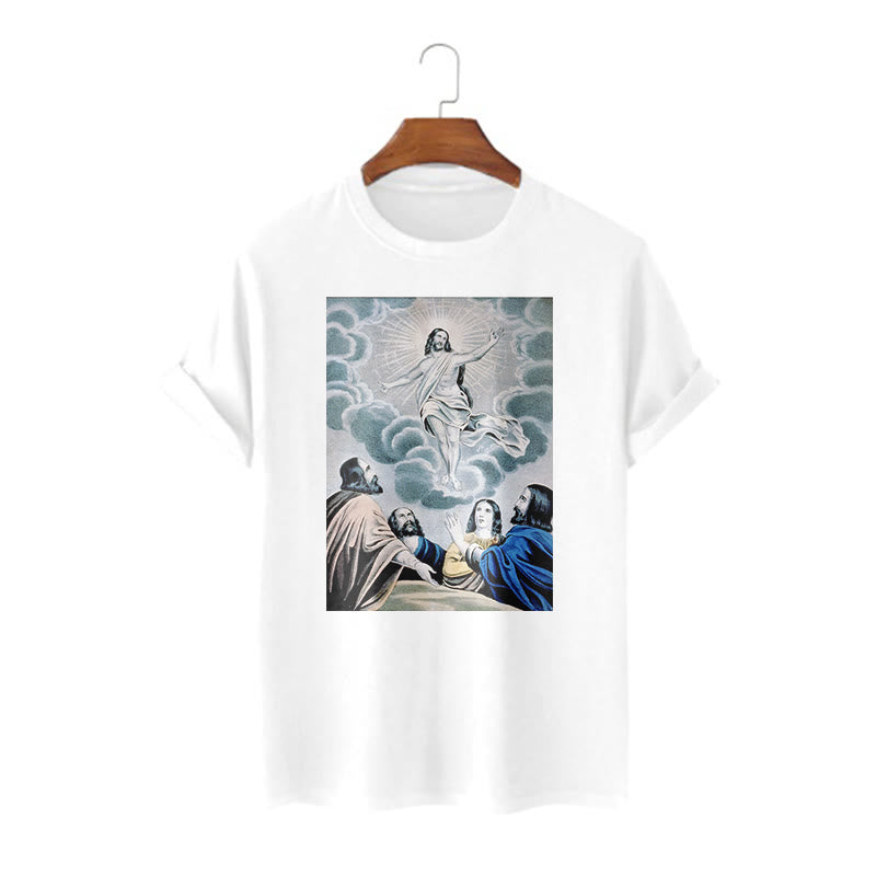 Christianartworkshop Classic Style The Ascension Short Sleeve Washed T-shirt - White - 2XL - image 5