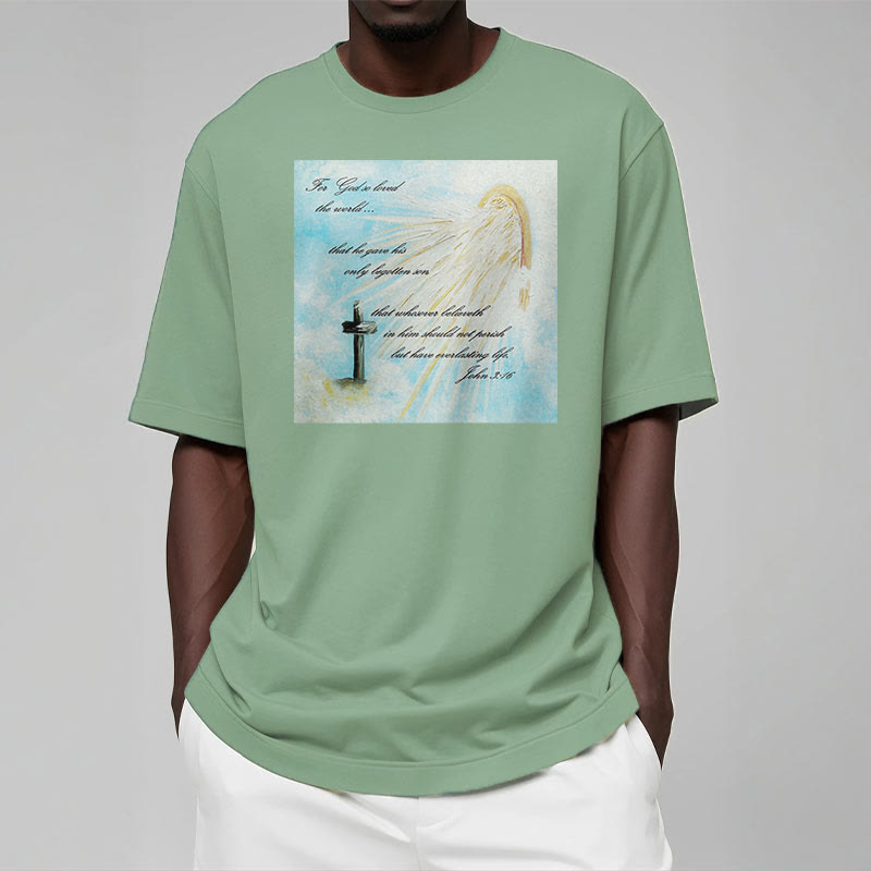 Christianartworkshop Classic Style For God so Loved the World  Short Sleeve T-shirt - image 13