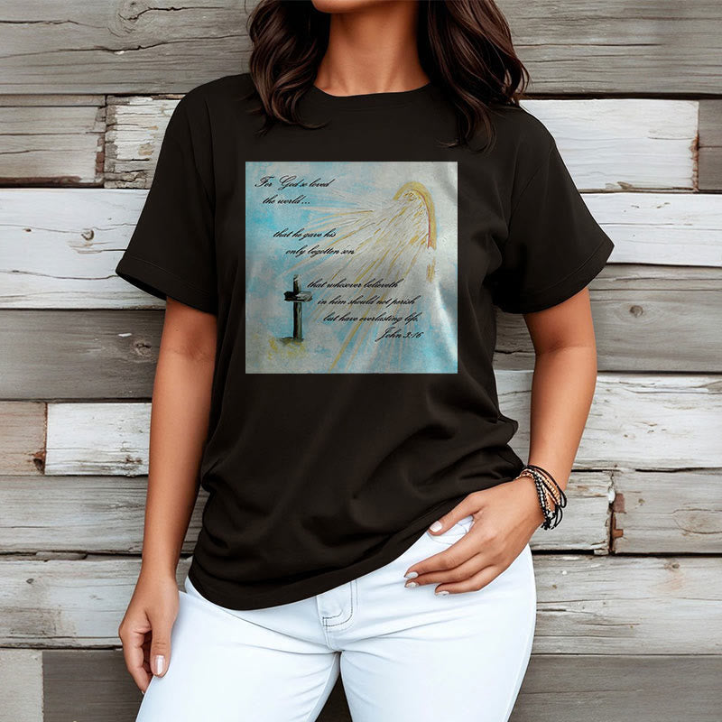 Christianartworkshop Classic Style For God so Loved the World  Short Sleeve T-shirt - image 6