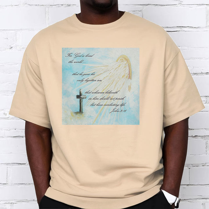 Christianartworkshop Classic Style For God so Loved the World  Short Sleeve T-shirt - image 9