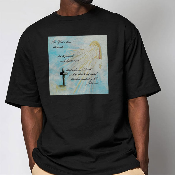 Christianartworkshop Classic Style For God so Loved the World  Short Sleeve T-shirt - image 8