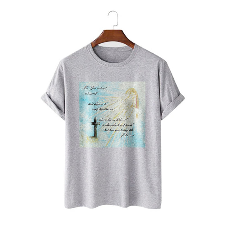 Christianartworkshop Classic Style For God so Loved the World  Short Sleeve T-shirt - Grey - 2XL - image 19