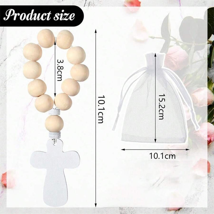 Multi-purpose Wooden Finger Pocket Rosary for Baptism Pray Festival Decor - image 10