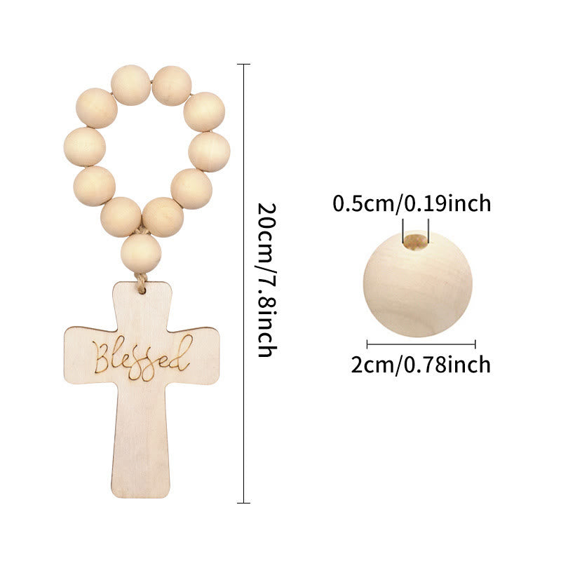 Multi-purpose Wooden Finger Pocket Rosary for Baptism Pray Festival Decor - image 9