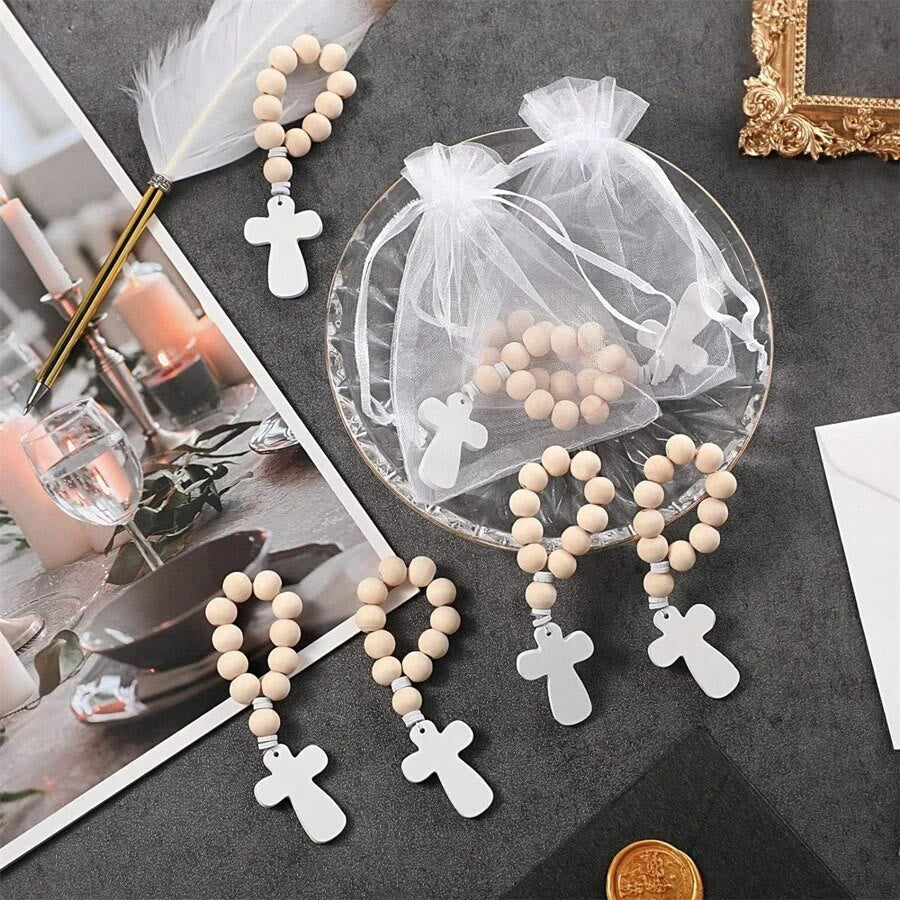 Multi-purpose Wooden Finger Pocket Rosary for Baptism Pray Festival Decor - image 5