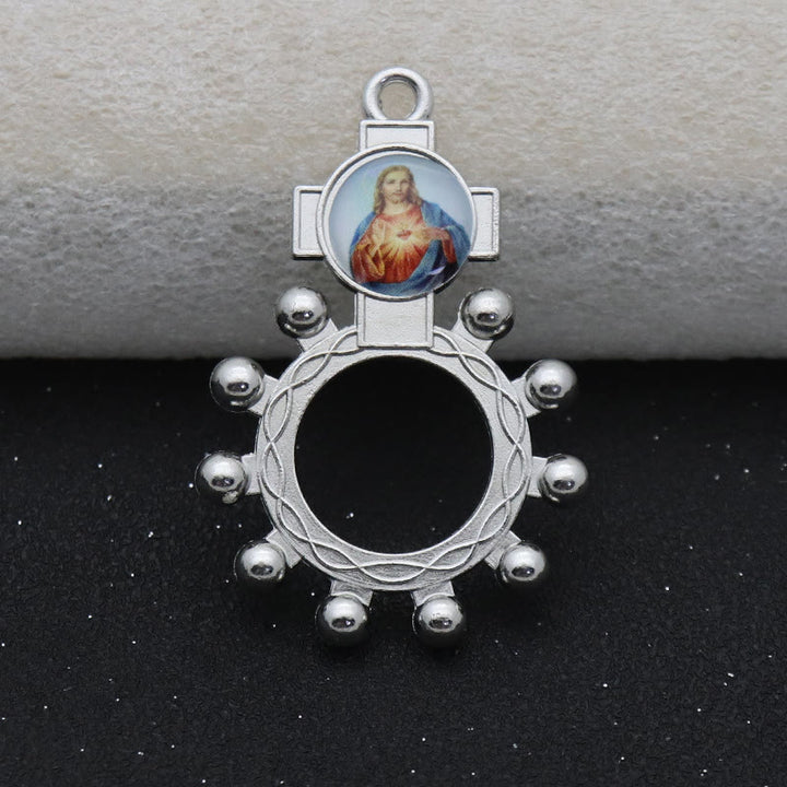 2pcs/set Immaculate Heart of Mary Holy Family Finger Decade Rosary Ring - image 5