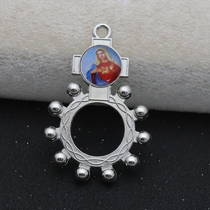 2pcs/set Immaculate Heart of Mary Holy Family Finger Decade Rosary Ring - image 6