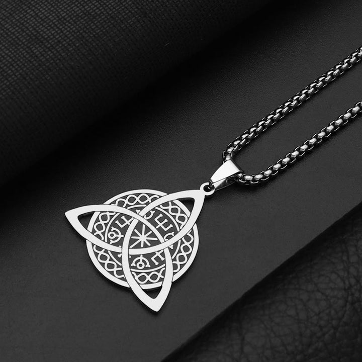 Christian Art Minimalist Style Triquetra Stainless Steel Pendant Necklace - image 3