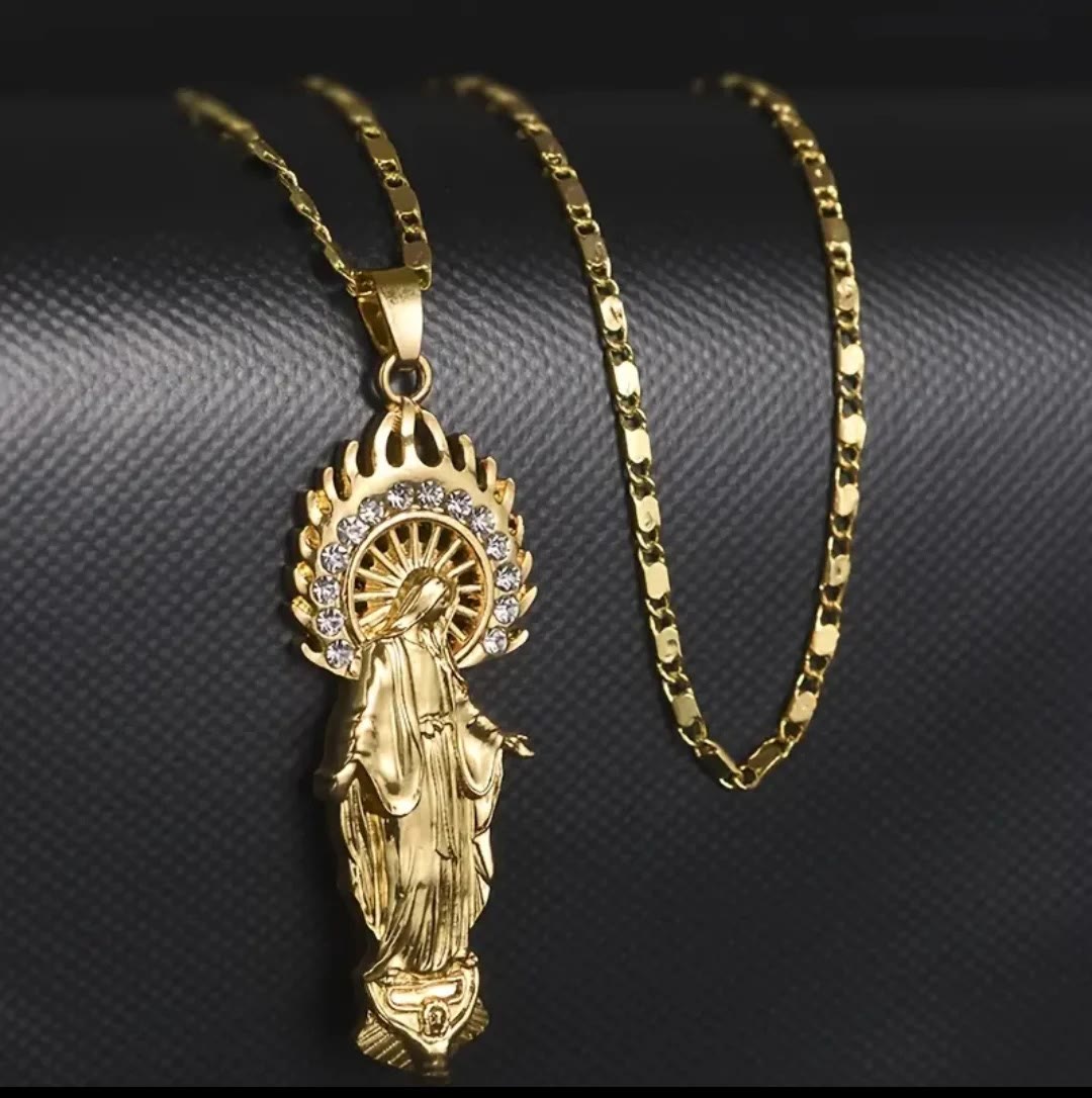 Luxury Style Assumption of Virgin Mary Our Lady of Guadalupe Pendant Necklace - Assumption of the Virgin Mary - image 0
