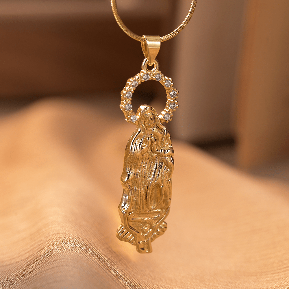 Luxury Style Assumption of Virgin Mary Our Lady of Guadalupe Pendant Necklace - Our Lady of Guadalupe - image 2