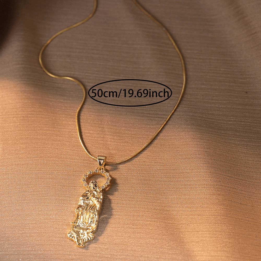 Luxury Style Assumption of Virgin Mary Our Lady of Guadalupe Pendant Necklace - image 8