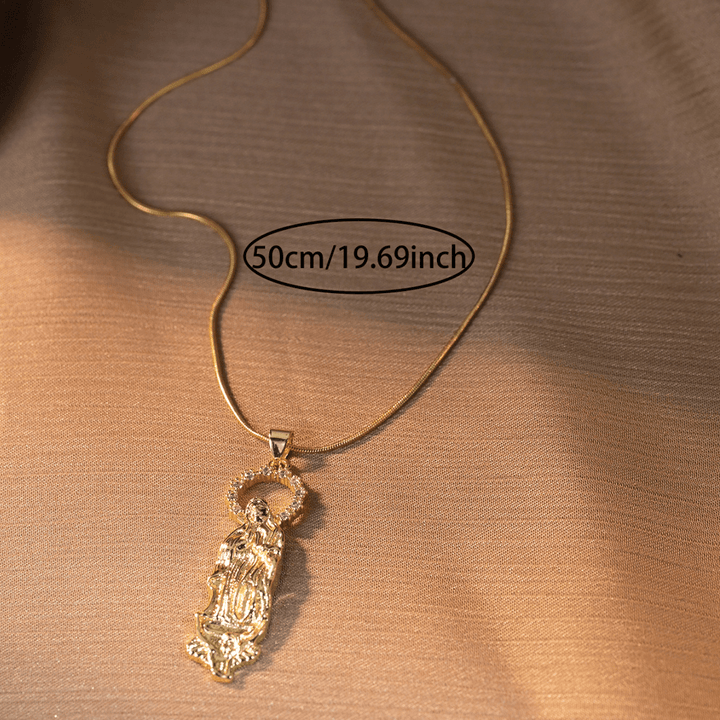 Luxury Style Assumption of Virgin Mary Our Lady of Guadalupe Pendant Necklace - image 8