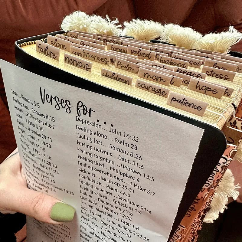 Practical Style Spiritual Feeling Prayer Bible Tabs - EARTH - Family Page: 1 sheet(not include the list of verses) - image 0